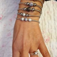 НОВИ МОДЕЛИ- сребърни гривни,обеци и пръстени тип PANDORA, снимка 3 - Гривни - 23387189