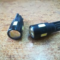  LED Диодна крушка + лупа 6LED SMD  12V T10, снимка 1 - Аксесоари и консумативи - 18975492