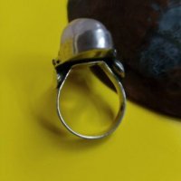 Старинен авторски сребърен пръстен с розов кварц , снимка 3 - Пръстени - 22837078