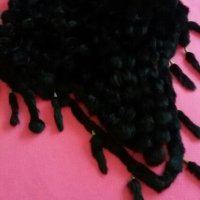 Луксозно дамско пончо естествен черен косъм , снимка 7 - Якета - 22848369