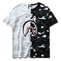 Светеща в тъмното тениска - BAPE A Bathing Ape - XL - бяла черна , снимка 2 - Тениски - 25814063