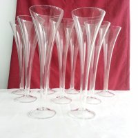 Високи стъклени кристални чаши  , снимка 1 - Антикварни и старинни предмети - 20400780