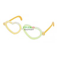 Светещи карнавални очила с формата на сърце. Очилата се състоят от светещи пръчици. , снимка 1 - Романтични подаръци - 16199331