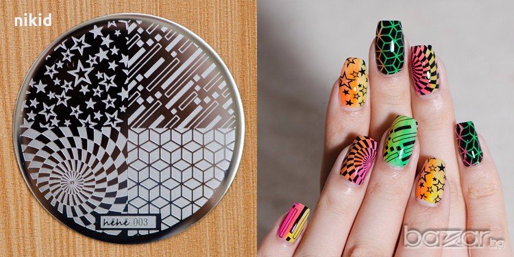 кръгла плочка / щампа шаблон за печат на нокти hehe 003, снимка 1