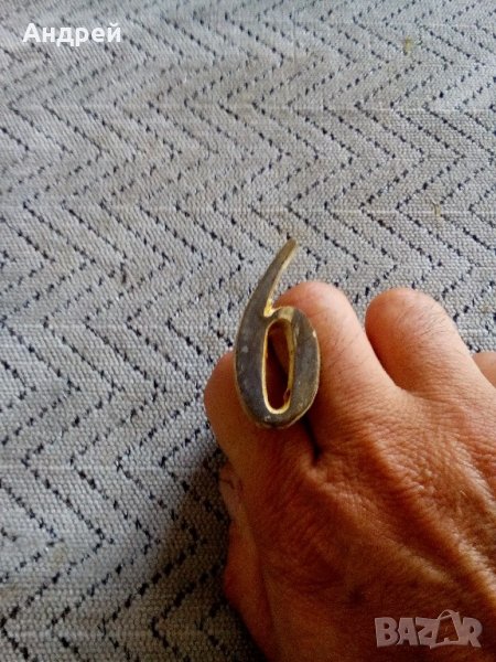 Стара месингова цифра,номер, снимка 1