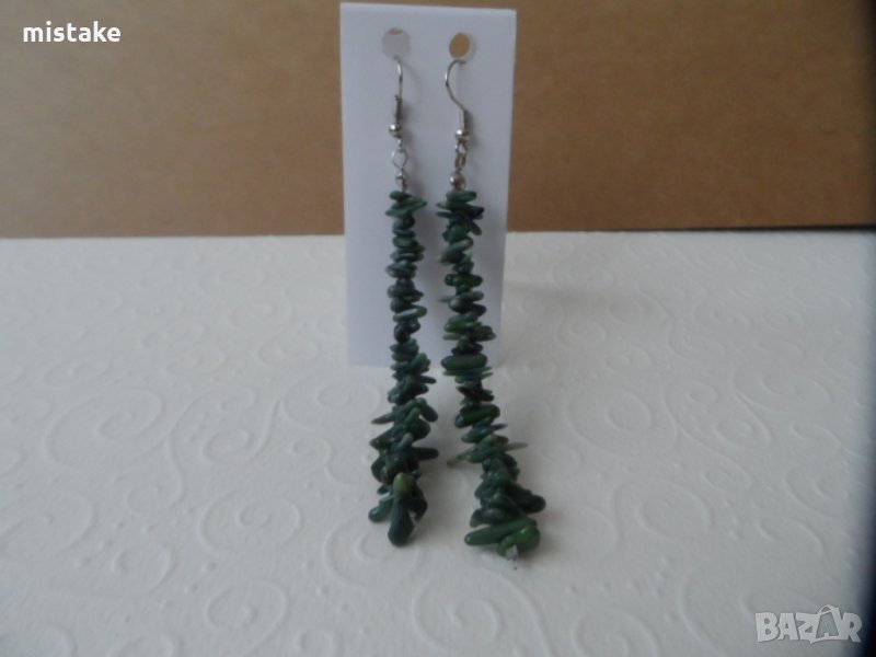 обеци зелен корал, снимка 1