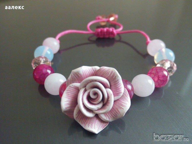 Ръчно изработена гривна Шамбала от естествени камъни, снимка 1