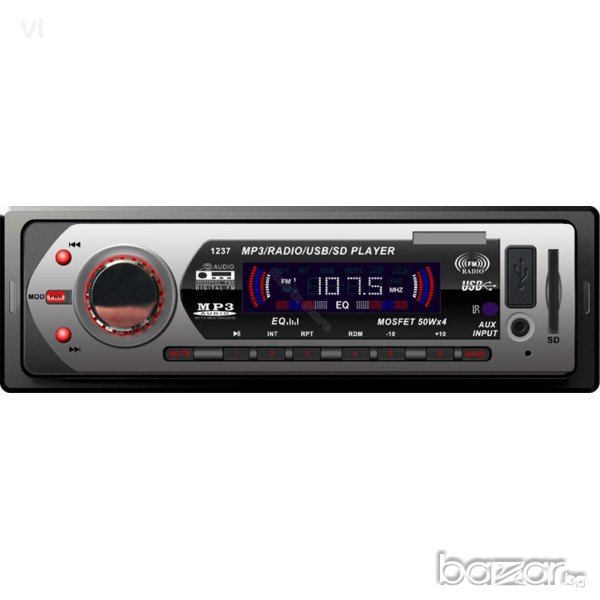 Авто аудио плеър DEH-1237 с USB, SD и AUX - 4 х 50 W и евробукса, снимка 1