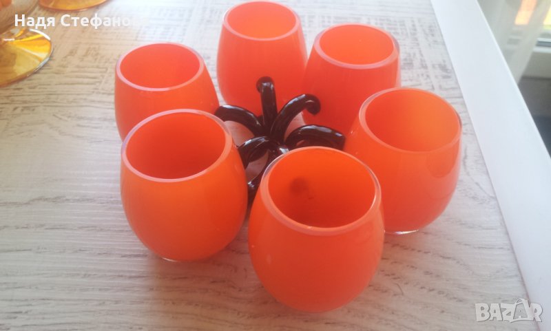 Малки халбички за концентрат оранжеви 40мл 6 бр комплект, снимка 1