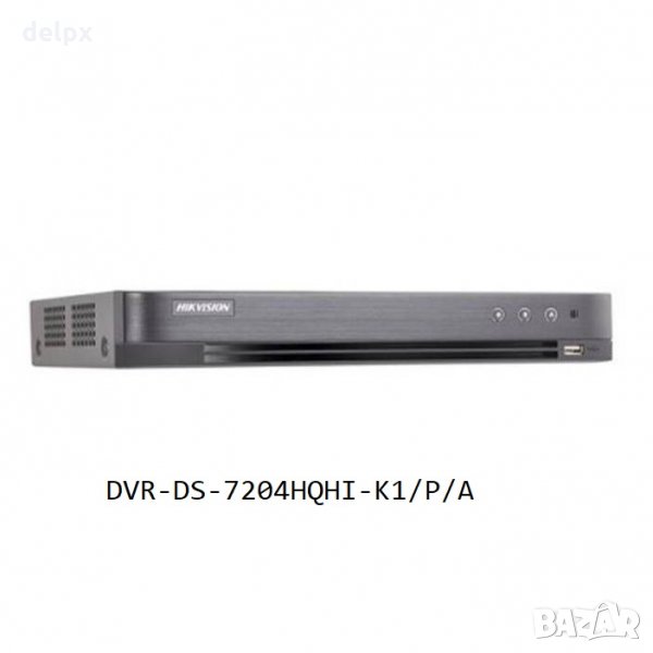Записващо устройство DVR-DS-7204HQHI-K1/P/A за 4 камери 100/25 кадъра LAN POC, снимка 1