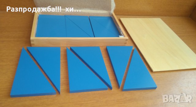 Правоъгълни разностранни триъгълници Монтесори 12бр. в кутия, снимка 1 - Образователни игри - 24999377