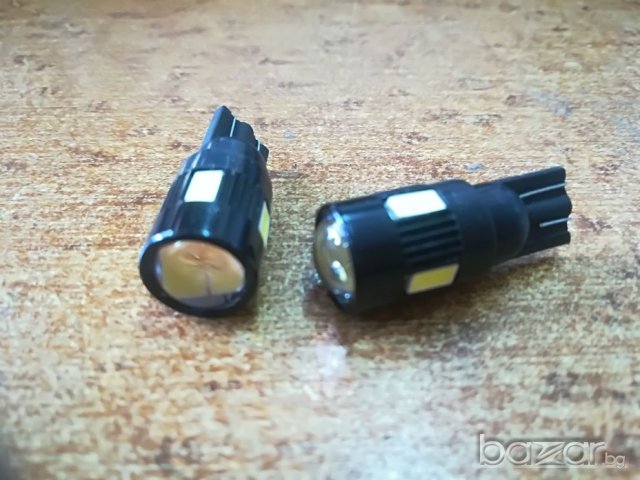  LED Диодна крушка + лупа 6LED SMD  12V T10, снимка 1 - Аксесоари и консумативи - 18975492