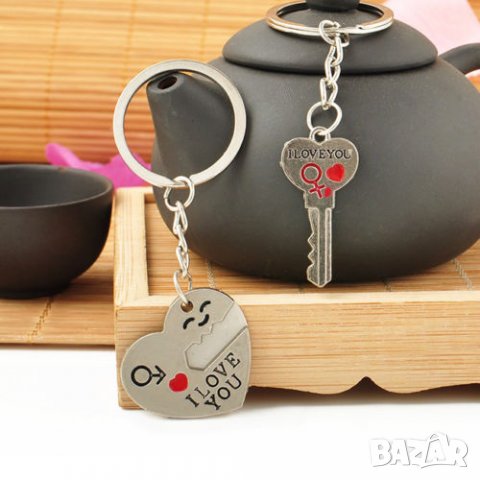 🔐💗 Сърце и Ключ за него - двойка ключодържатели за влюбени, снимка 8 - Бижутерийни комплекти - 22216596