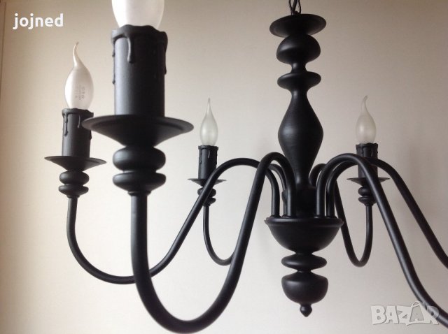 Черен витидж полилей-класически,модерен осветление з хол,всекидневна,спалня,шаби шик старинна  лампа, снимка 6 - Лампи за таван - 25318784