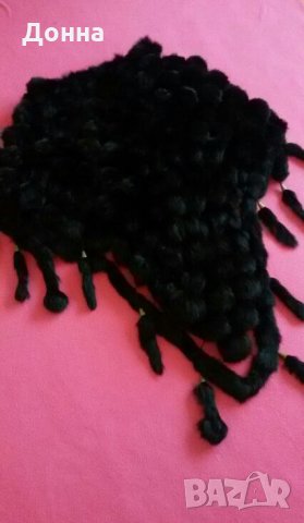 Луксозно дамско пончо естествен черен косъм , снимка 7 - Якета - 22848369