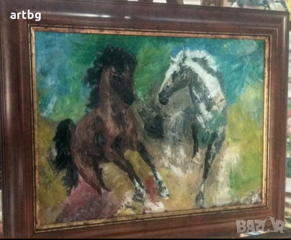 Автентична картина "Галоп", снимка 4 - Картини - 24721273