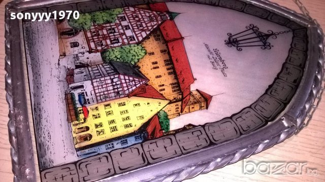 Nurnberg-germany-27х20см-витраж-ретро колекция-внос швеицария, снимка 4 - Антикварни и старинни предмети - 17306077