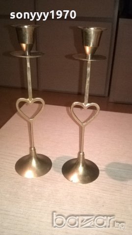 ФИННИ свещници 2бр-мед/месинг-ретро колекция-внос швеицария, снимка 2 - Колекции - 20318299
