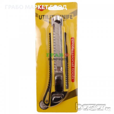 Професионален макетен нож с метален водач и гумирана ергономична дръжка, снимка 1 - Други инструменти - 16041276