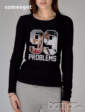 ХИТ!!! Дамски топ PROBLEMS 99 с 2 PAC дизайн! Поръчай модел с твоя снимка!, снимка 2 - Блузи с дълъг ръкав и пуловери - 16232753