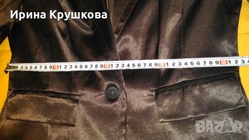 Тънко тъмнокафяво вталено елегантно сако на ELIZABETH р-р 48, снимка 8 - Сака - 25568317