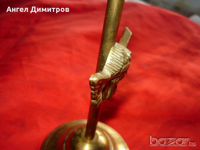 Страхотен бронзово месингов свещник Ангел , снимка 9 - Антикварни и старинни предмети - 18238269