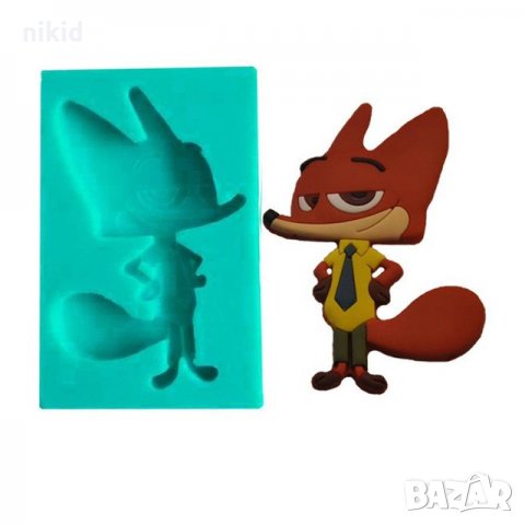  Зоотопия Зоотрополис Zootropolis Ник Уайлд лисицата силиконов молд форма фондан тесто украса декор 