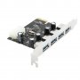 Нов 4-портов PCI-E към USB 3.0 HUB PCI Express адаптер 5 Gbps разклонител, снимка 1