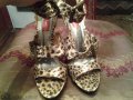леопардови сандали номер 39 с висок ток, снимка 1 - Сандали - 7341668