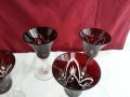 Кристални чаши цветен червен кристал, снимка 3