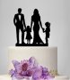 Семейство с 2 момичета сватбен черен твърд топер украса табела за торта сватба декор украса