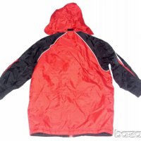 Erima юношеско яке с качулка червено с подплата, снимка 2 - Детски якета и елеци - 21955853