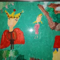 Картина, детска рисунка в рамка , снимка 3 - Картини - 24713302