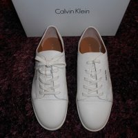 Calvin Klein Women's Imilia Nappa Leather Low-Top Sneakers, White , снимка 4 - Дамски ежедневни обувки - 19446914
