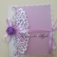 Класна сватбена покана в перла и лилаво, снимка 1 - Декорация - 20767115