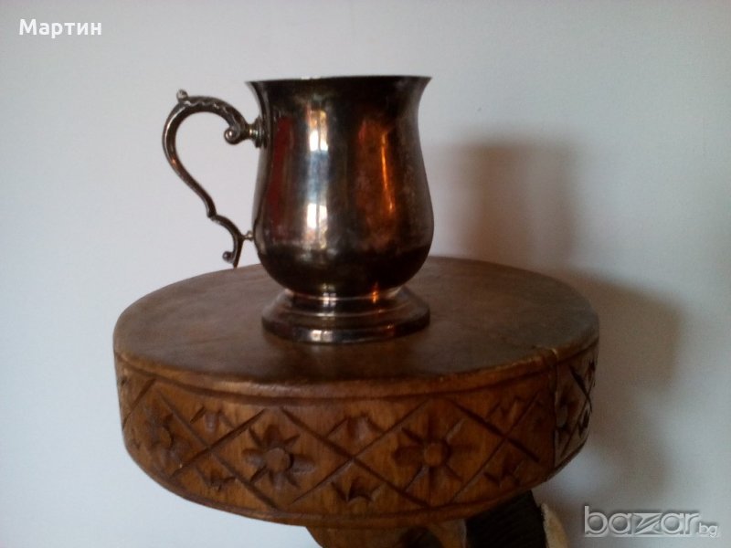 Посребрена масивна стара - Халба ( 777884) , снимка 1