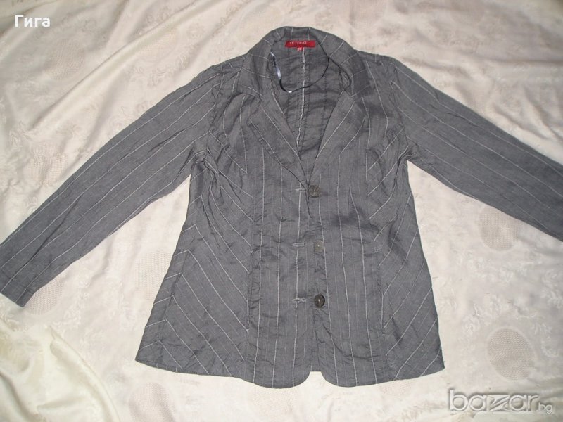 Сиво ленено сако, снимка 1