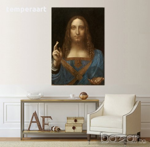 Картина Спасителят на Света - Давинчи, репродукция, канава, картинно пано № 171
