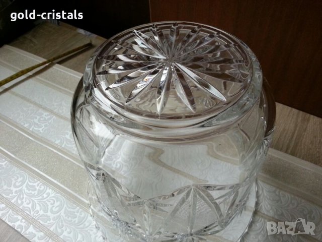 голяма кристална купа , снимка 7 - Антикварни и старинни предмети - 22999370