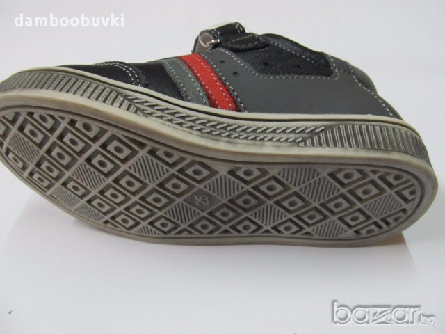 Спортни обувки естествена кожа Чипо черно/сиво, снимка 4 - Детски маратонки - 17523460