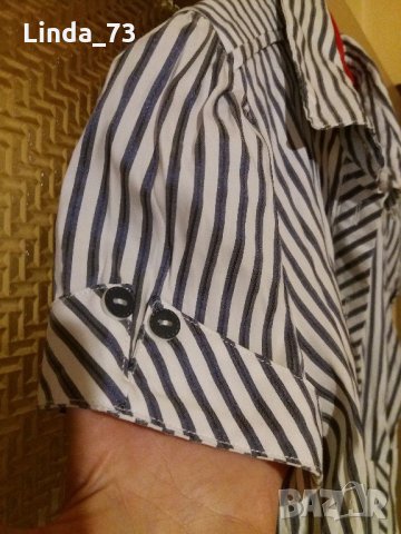 Дам.риза-"ORSAY"-/памук+полиестер+ликра/-бяло+синьо-райе. Закупена от Германия., снимка 5 - Ризи - 21946008
