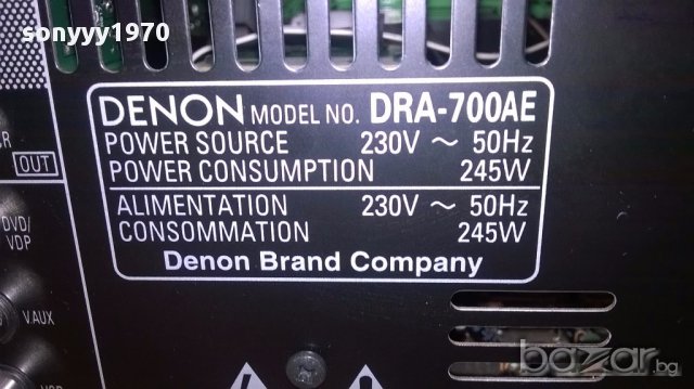Denon dra-700ae rds receiver 245w-внос швеицария, снимка 9 - Ресийвъри, усилватели, смесителни пултове - 15468994