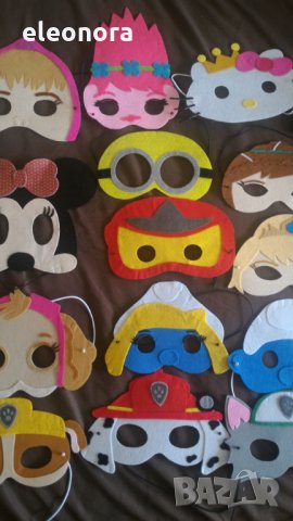 Ръчно изработени маски на анимационни и приказни герои