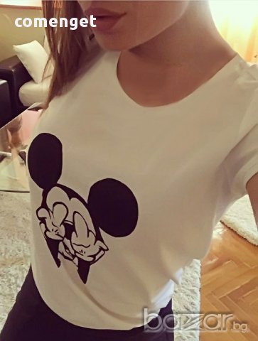 ХИТ! Дамски топ MICKEY MOUSE с FINGER принт! Поръчай тениска С Твоя Снимка или идея!, снимка 3 - Тениски - 14237635