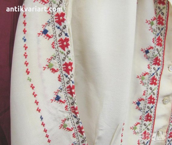 20-те Стара Фолк Арт Копринена Дамска Блуза, снимка 9 - Антикварни и старинни предмети - 25065917