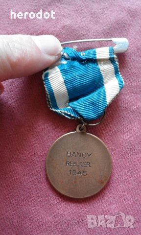 Шведски ВОЕНЕН орден, медал, знак - 1945 г, снимка 3 - Нумизматика и бонистика - 25920408