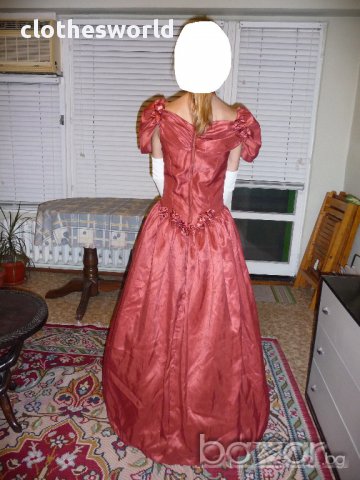 Бална рокля във викториански стил вишнев цвят, снимка 4 - Рокли - 11690479