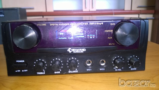 auna multimedia amp-2 sing-2 digital karaoke audio amplifier-швеицария, снимка 5 - Ресийвъри, усилватели, смесителни пултове - 7929436