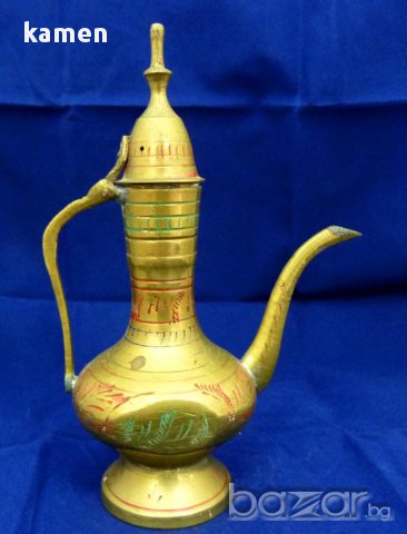 Чайник месинг 16 см., снимка 2 - Антикварни и старинни предмети - 15068501