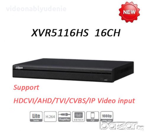 DAHUA DHI-XVR5116HS HDCVI/AHD/HD-TVI. Full HD 2mpx Запис в Резолюция 1080P с 15 кадъра в секунда, снимка 1 - Комплекти за видеонаблюдение - 20806253